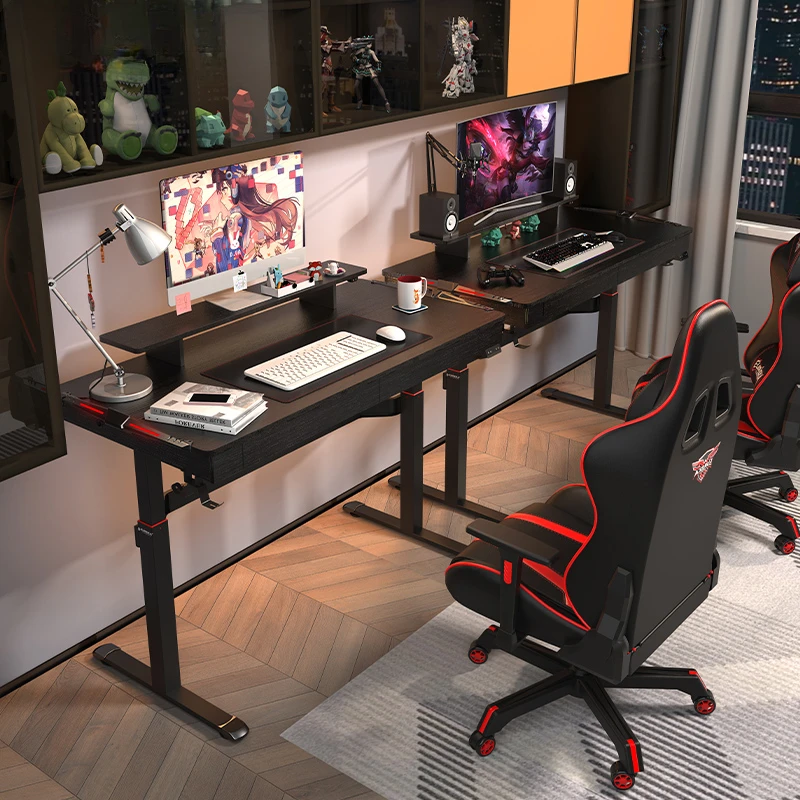 Esports with dual motors, electric lifting desktop luxury drawer, desk, gaming computer table