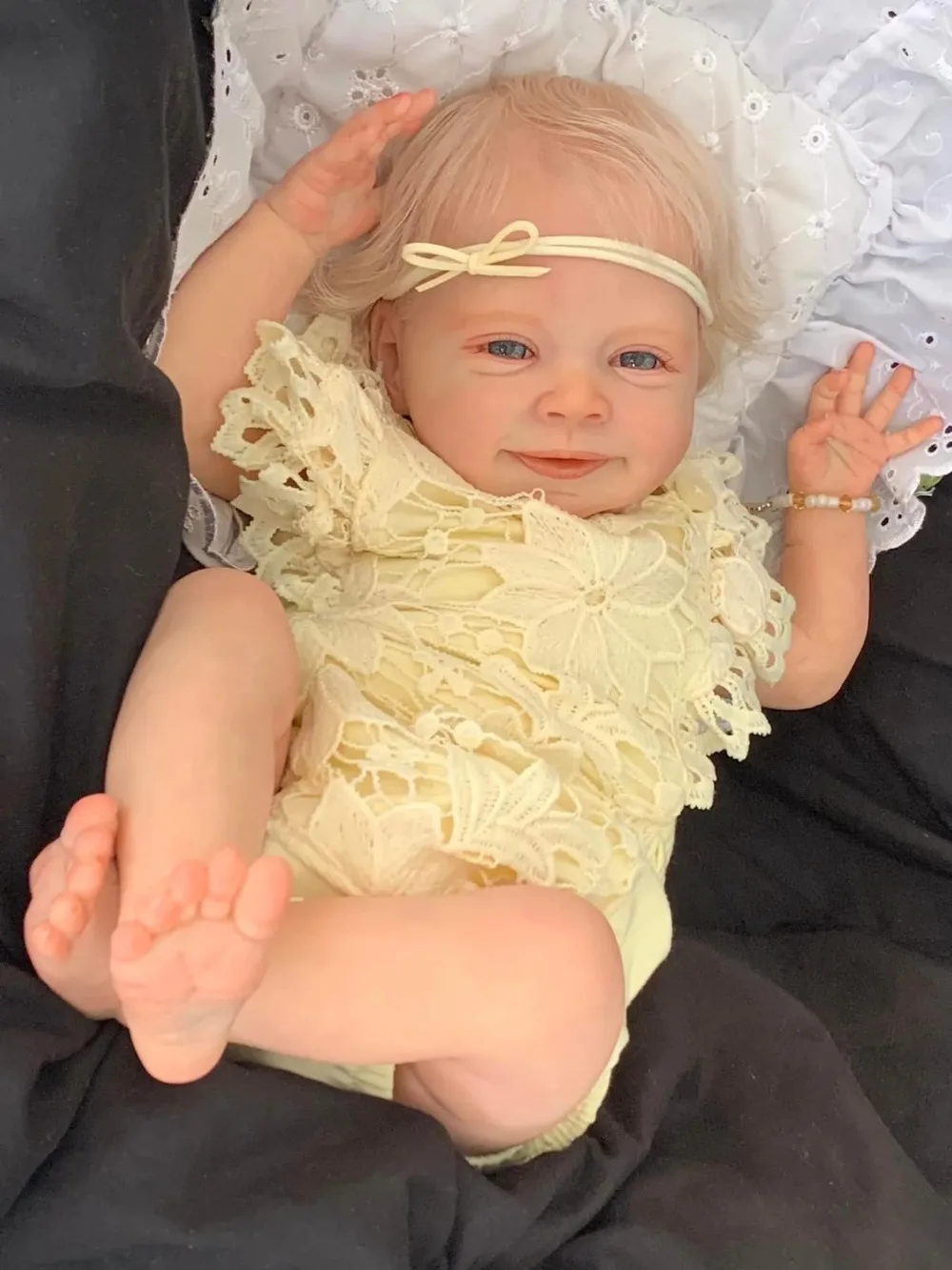 19inch Newborn Baby Sebastian Reborn Baby Size Handmade Realistic Baby Dolls 3D Painting Skin Blond Hair Visible Veins muñecas