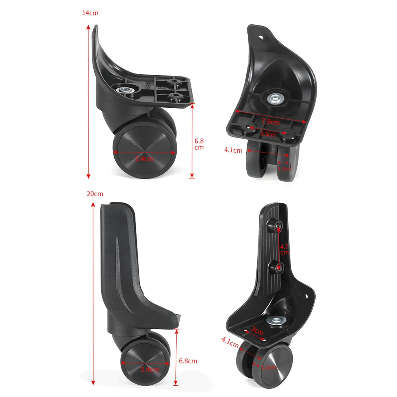 Replacement Luggage Wheels Set for Suitcases, Easy to Install