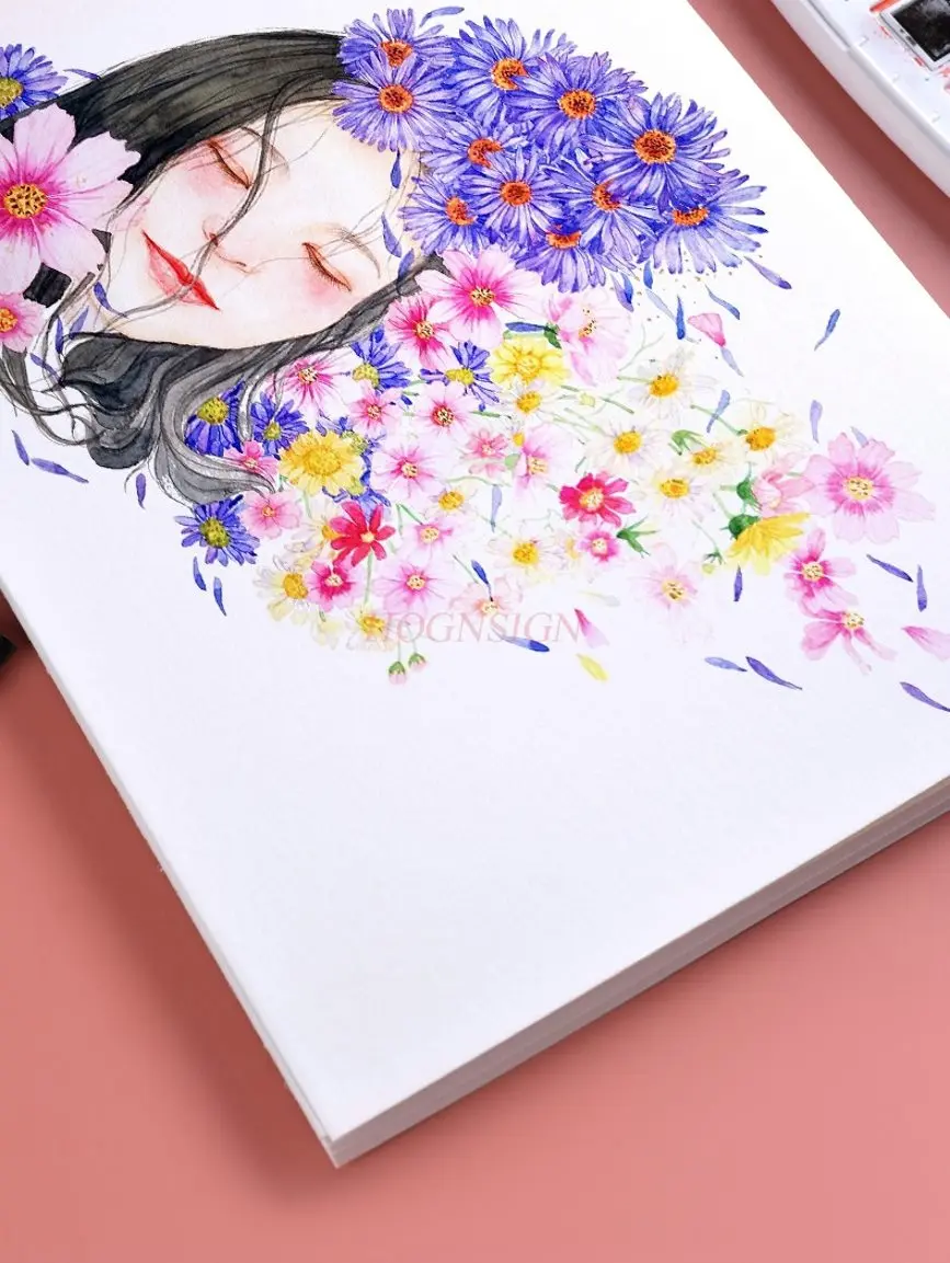 

1 шт., утолщенная древесная целлюлоза среднего размера, профессиональная акварельная бумага, профессиональная живопись, свинцовая бумага для рисования маслом