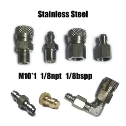 HPA Quick Disconnect Male Female Adaptor 8mm Fill Nipple High Pressure 1/8NPT 1/8BSPP M10*1 Stainless Steel
