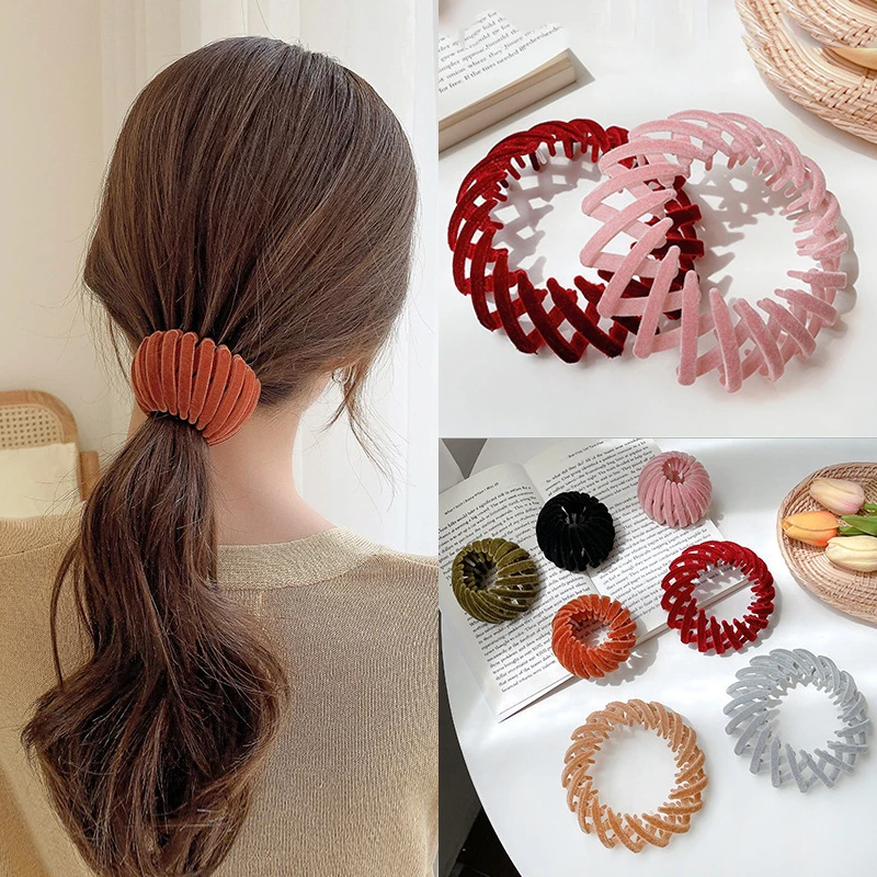 Fashion Women Bun Hair Claw Horsetail Buckle Hair Clip Bird Nest Expanding Hair Accessories Female Ponytail Hair Accessories