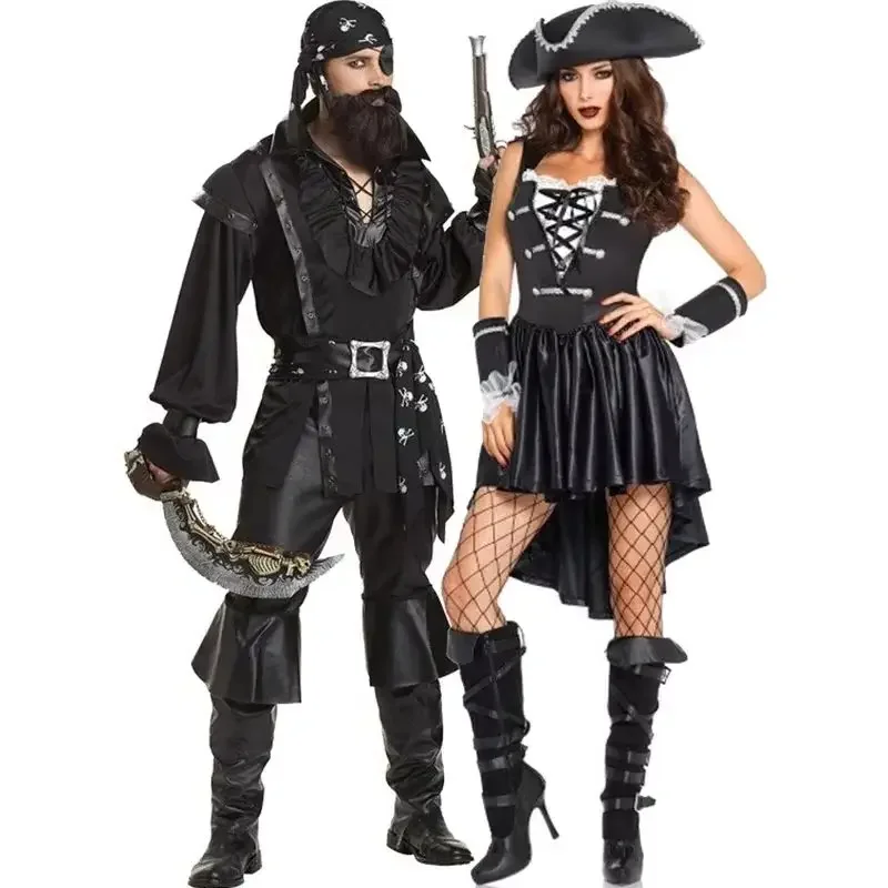 

Women's Sexy Pirate Costume Adult Men's Pirates of the Caribbean Halloween Game Role Pirate Cosplay Fancy Party Dress