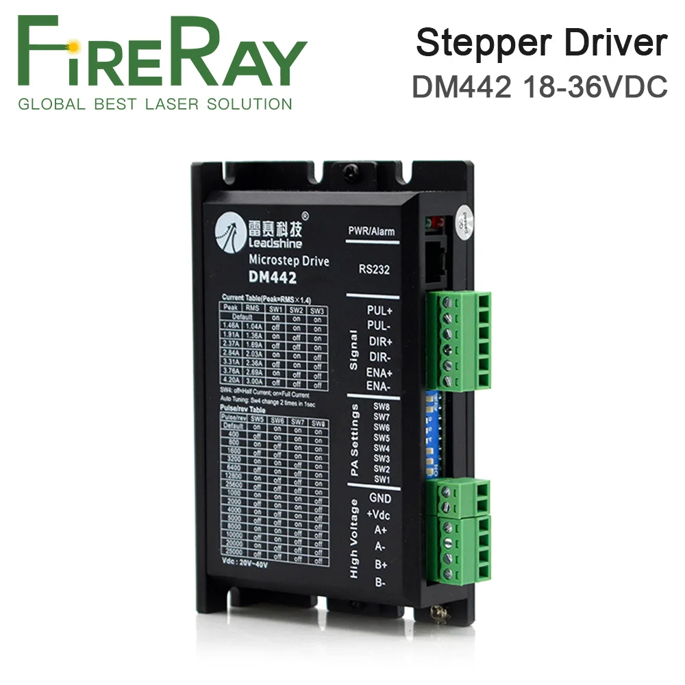 

FireRay Leadshine 2Phase Stepper Motor Driver DM542 DM542S DM442 DM860 MA860C for Co2 Laser Cutting Engraving Machine