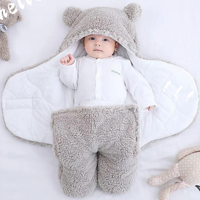 Baby Sleeping Bag Pajama Baby Clothes Newborn Soft Winter  Thickened Fleece Lining With Pure Cotton Infant Sleepwear Blanket