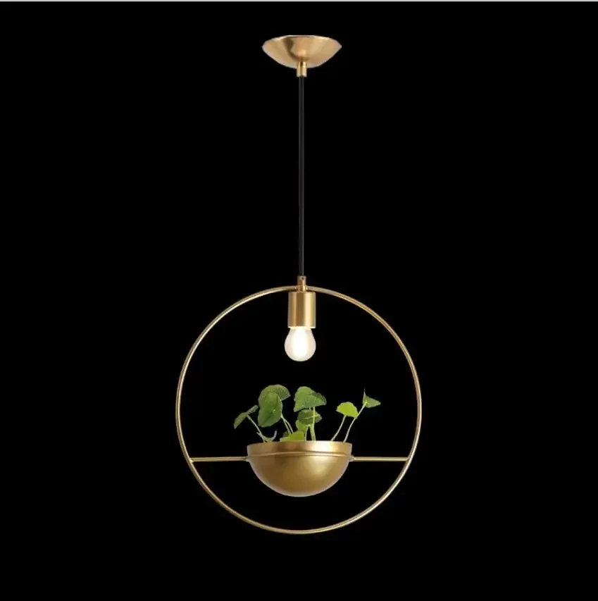 

Gold Single Modern Ring Pendant Lights Plant Led Hanging Lamp Dining Room Bedroom Lighting Fixtures Home Decor Luminaire E27