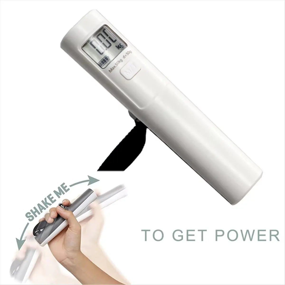 A56K Hand Luggage Scale Power Generation 50kg 50g Portable Manual Digital Hanging Luggage Weight Scale No Need Battery