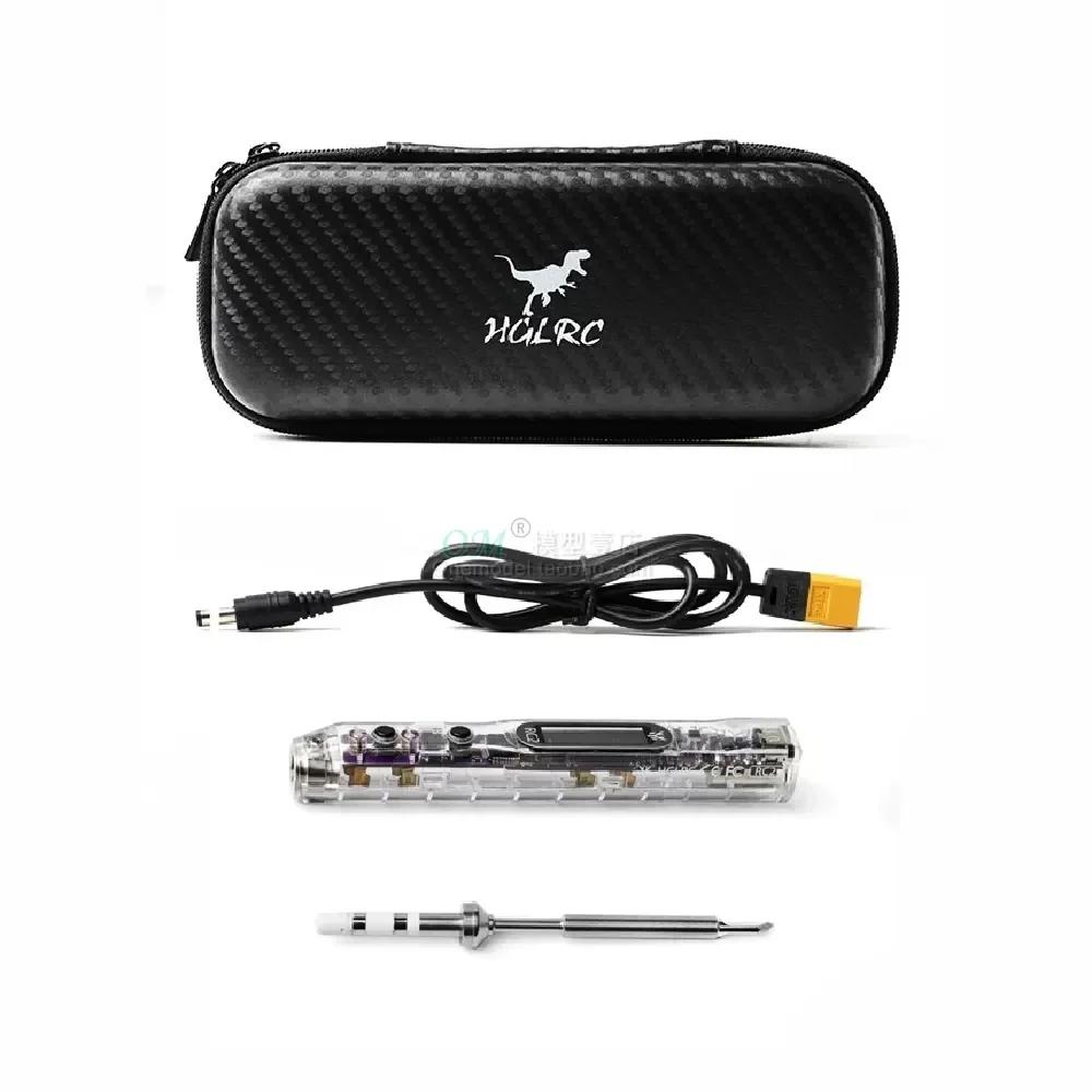 

HGLRC RC2 Soldering Iron OLED HD Display Smart Constant Temperature Compatible with TS/T12 Soldering Lron Tips for FPV RC Racing