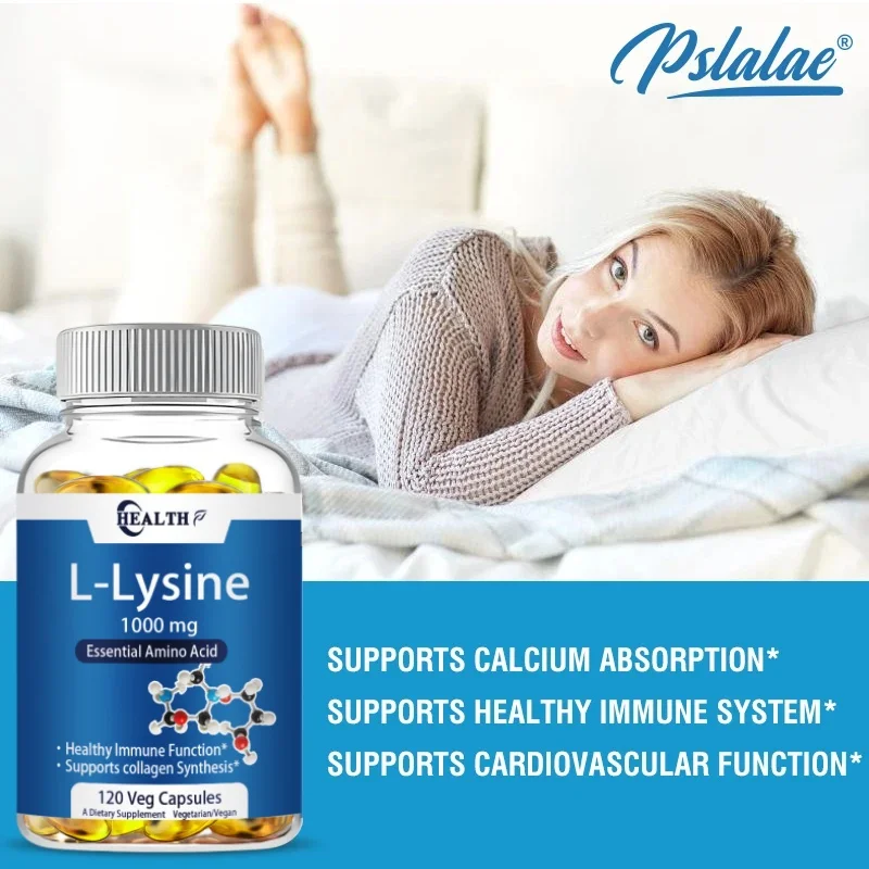 HEALTH L-lysine 1000mg, 120 Tablets - Enhances Absorption And Assimilation - Promotes Skin And Lip Integrity - Collagen Support