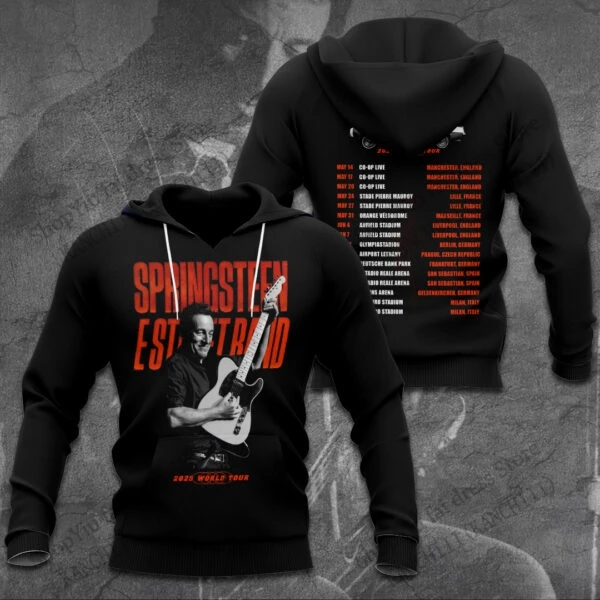 브루스 스프링스틴 밴드 3d 프린트 후드 남성 여성 패션 오버 사이즈 후드 티 셔츠 락 코트 여성 스웨트 인기 의류 남자