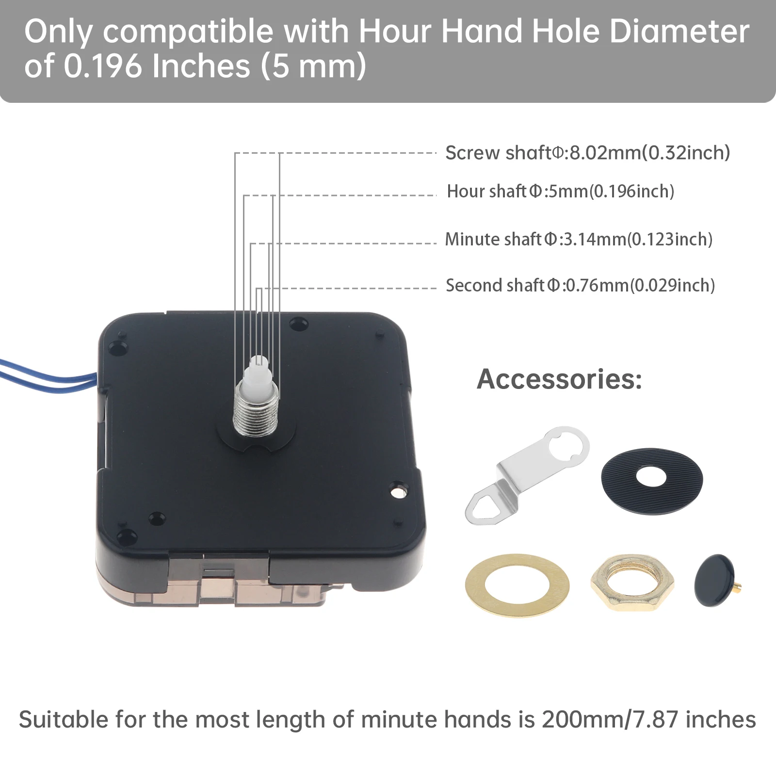 12888 Series Trigger Quartz 17mm Shaft Clock Movement for Repair Tools with Music Box Speaker, 3 Pairs of Hands, Melody Clock
