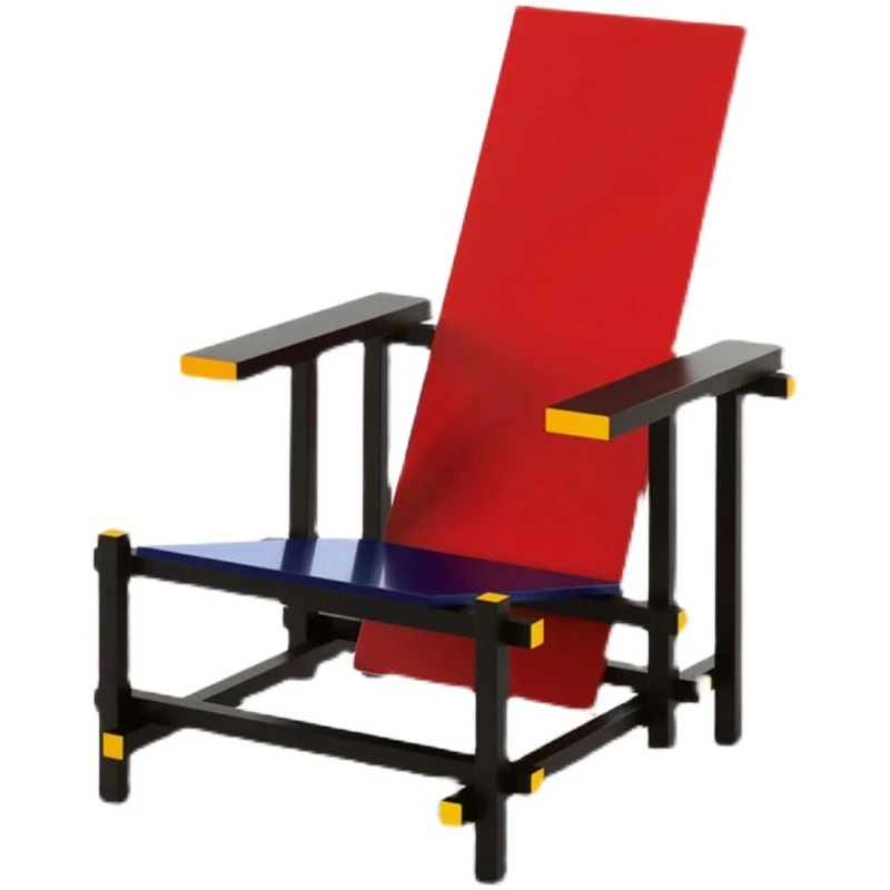 

Coffee table minimalist chess side few red and blue chairs living room single sofa art leisure