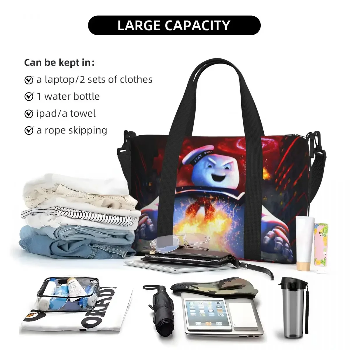 مخصص كبير Ghostbusters Afterlife عيد ميلاد حمل حقيبة للنساء خارق كوميديا فيلم الكتف التسوق رياضة الشاطئ حقيبة سفر