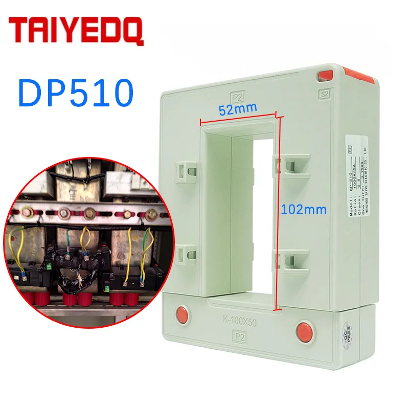 Button Type Split Square Current Transformer With 0.5 Copper Bar For High Precision DP510 400A 1000A 1500A