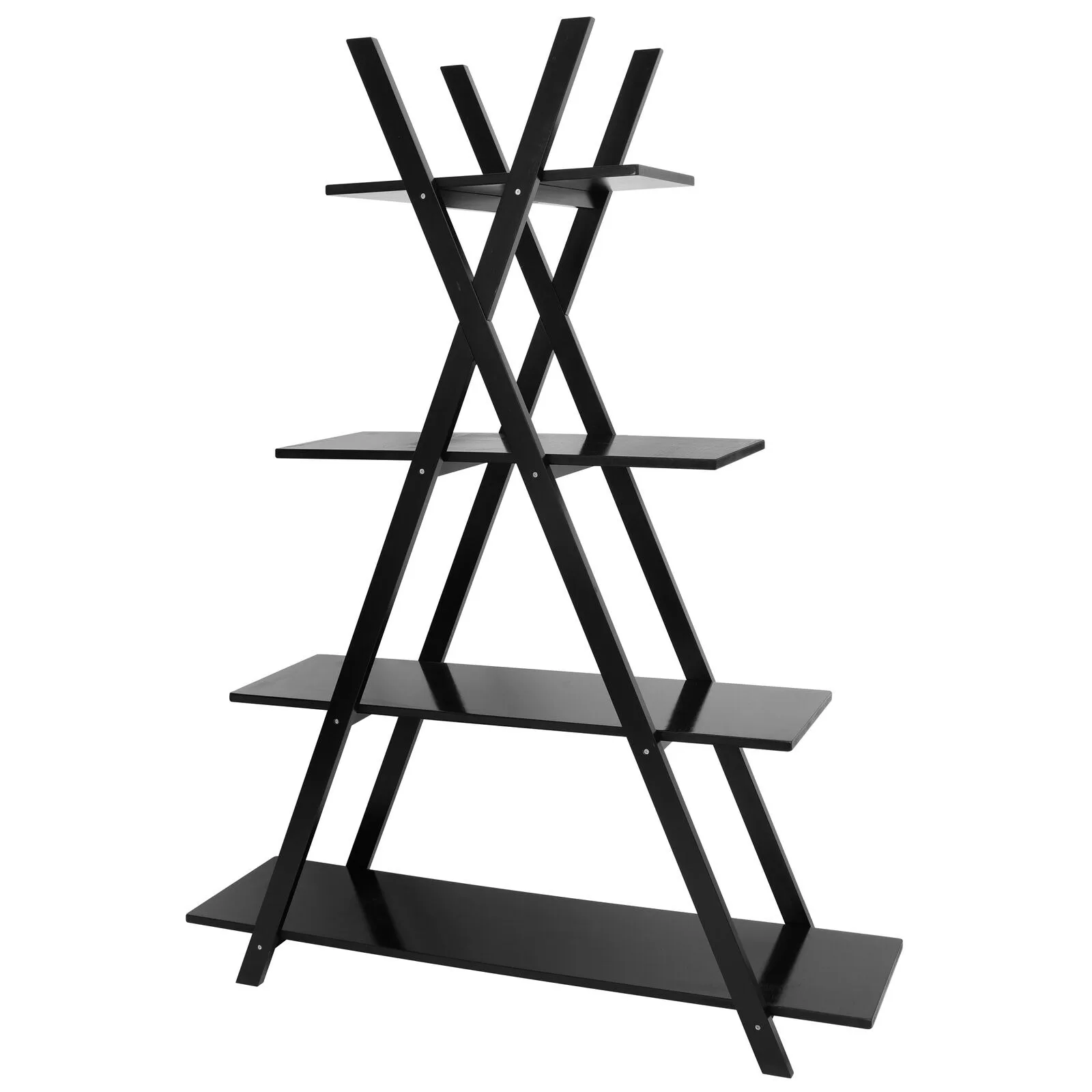 US Book Display Furniture Storage Rack for Home Office Black 4 Tier Book Shelf