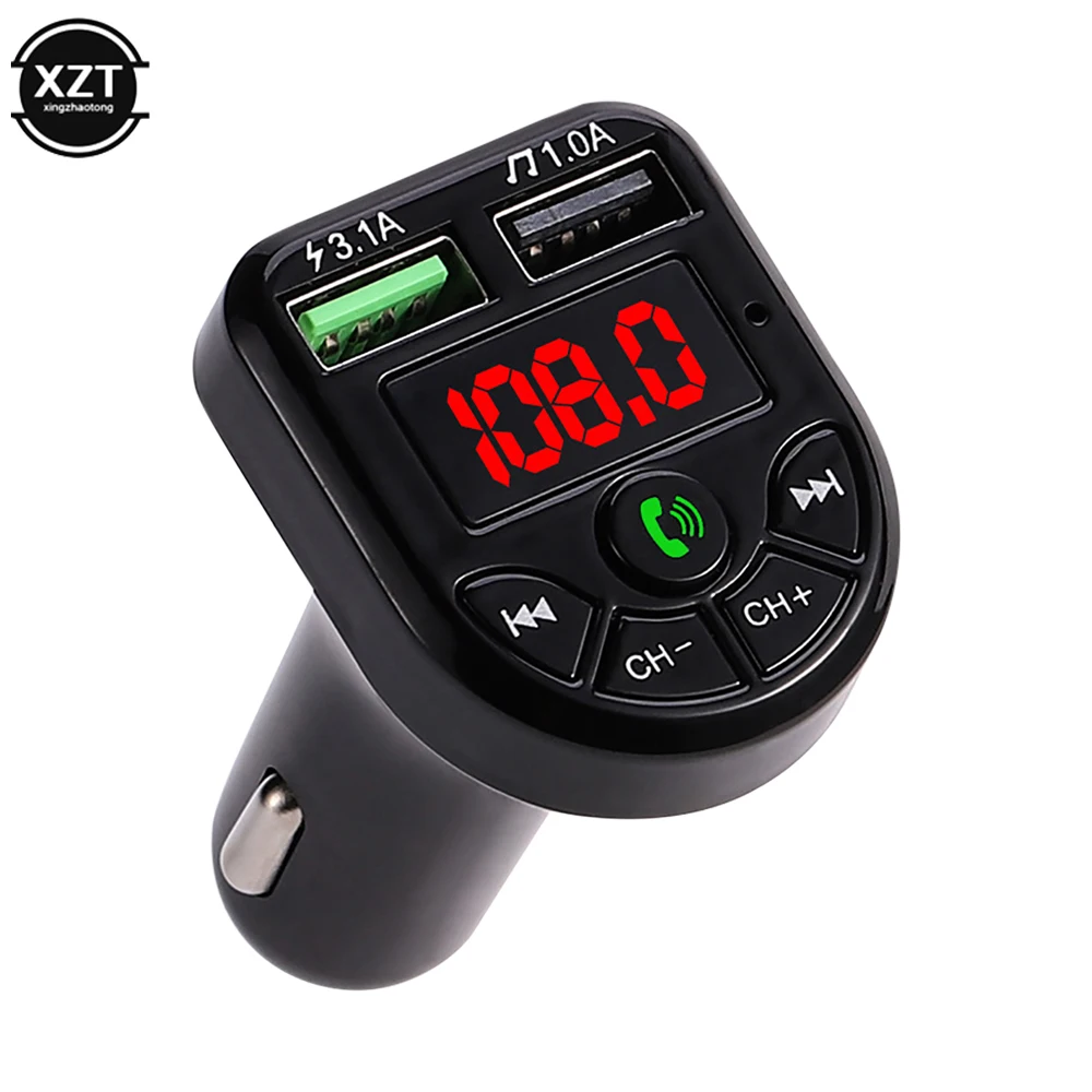 

New LED FM Transmitter Bluetooth-compatible 5.0 Car kit Dual USB Car Charger 3.1A 1A 2 USB MP3 Music Player support TF/U Disk