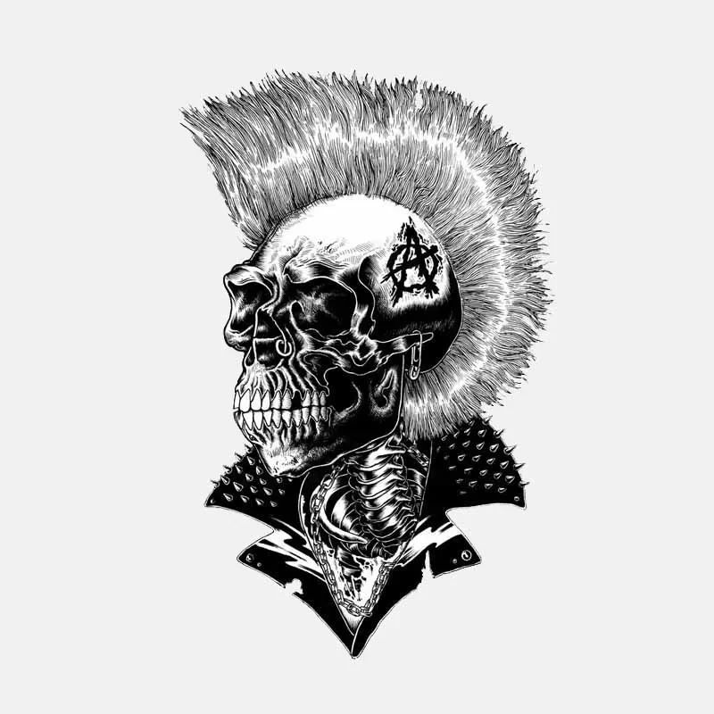 

Personalized Creative Stickers Punk Skull Helmet Car and Motorcycle Sticker Decoration Waterproof and Sunscreen PVC 17*11cm