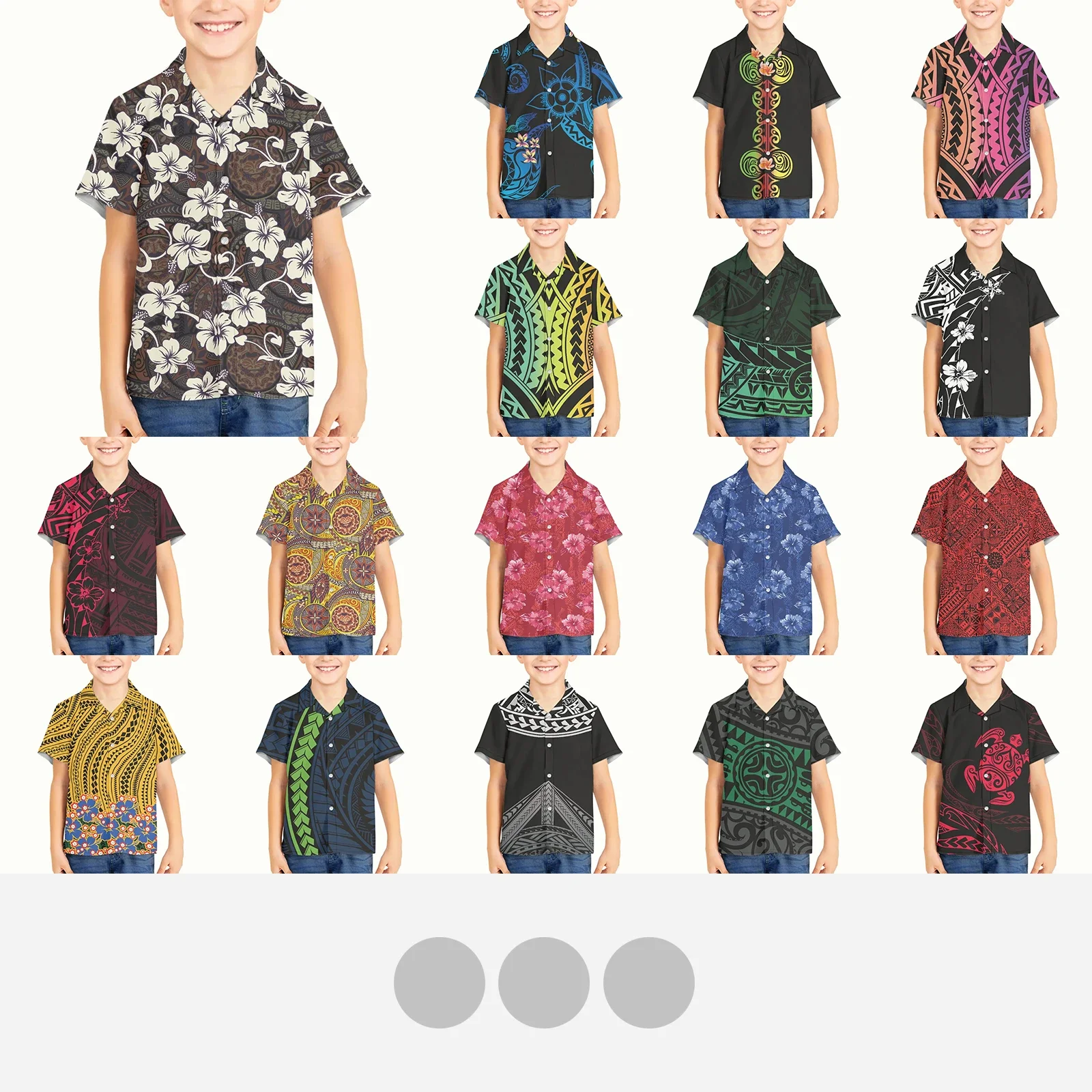 Boy Kid Polynesian Tribal Fijian Totem Tattoo Fiji Prints Spring Clothes Fashion Casual Handsome Shirt for Children Blouses Tee