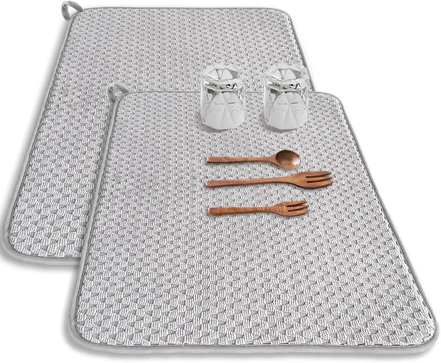 

2-piece set of ultra-fine fiber dishwashing mats, 24 * 17 inch absorbent sink, kitchen countertop