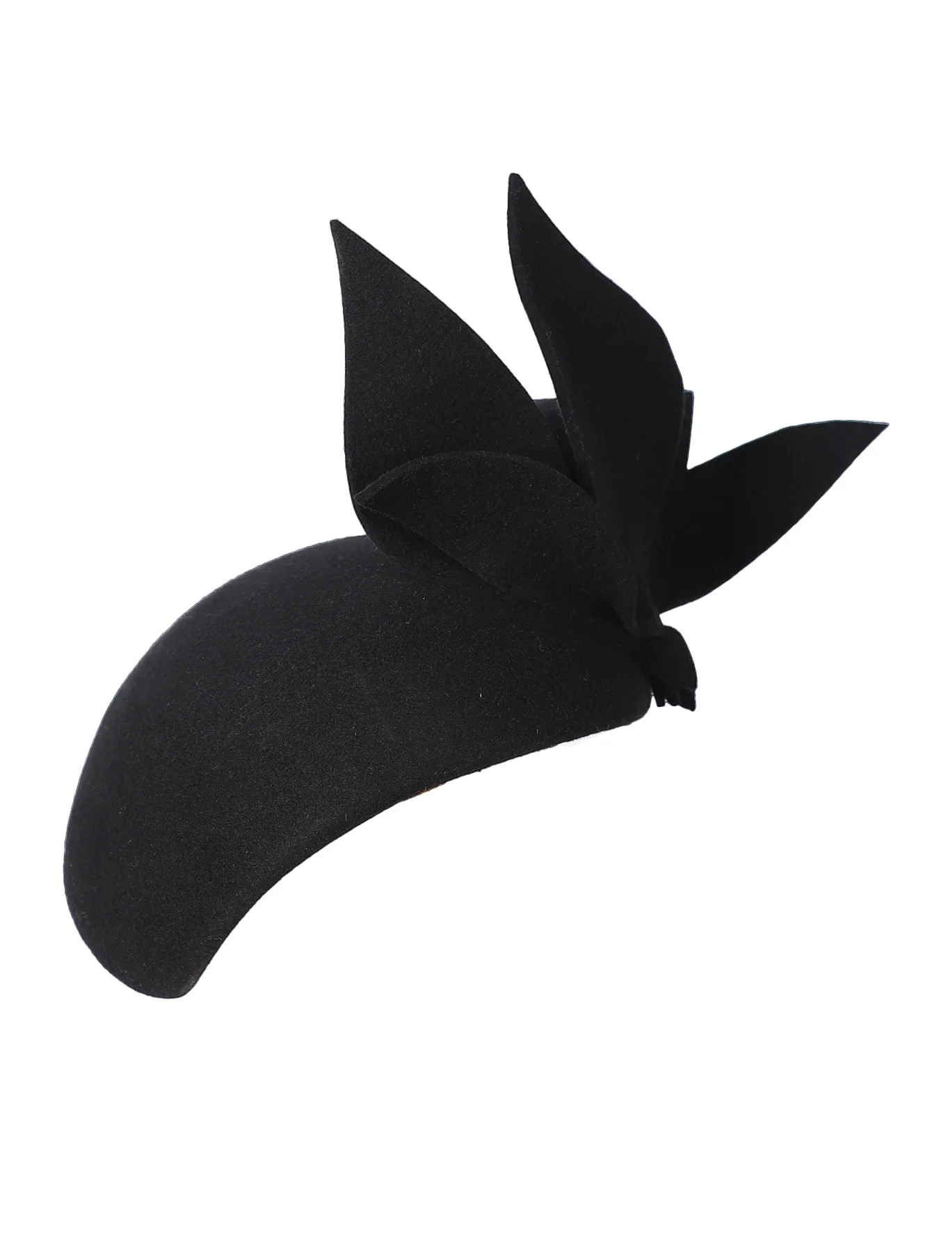 Haze Blue Black Damen-Baskenmütze aus Wollfilz mit großer Blume, formeller Kirchenanlass, Teeparty-Fascinator-Hut für Damen und Herren – Detail 5