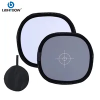 Lightdow 30cm 18% Foldable Gray Card Reflector Accurately Detect Exposure Double Sided Focusing Board With Carry Bag
