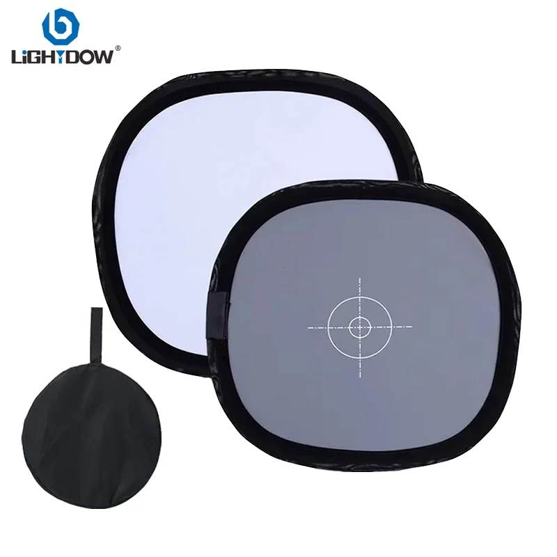 Lightdow 30cm 18% Foldable Gray Card Reflector Accurately Detect Exposure Double Sided Focusing Board With Carry Bag