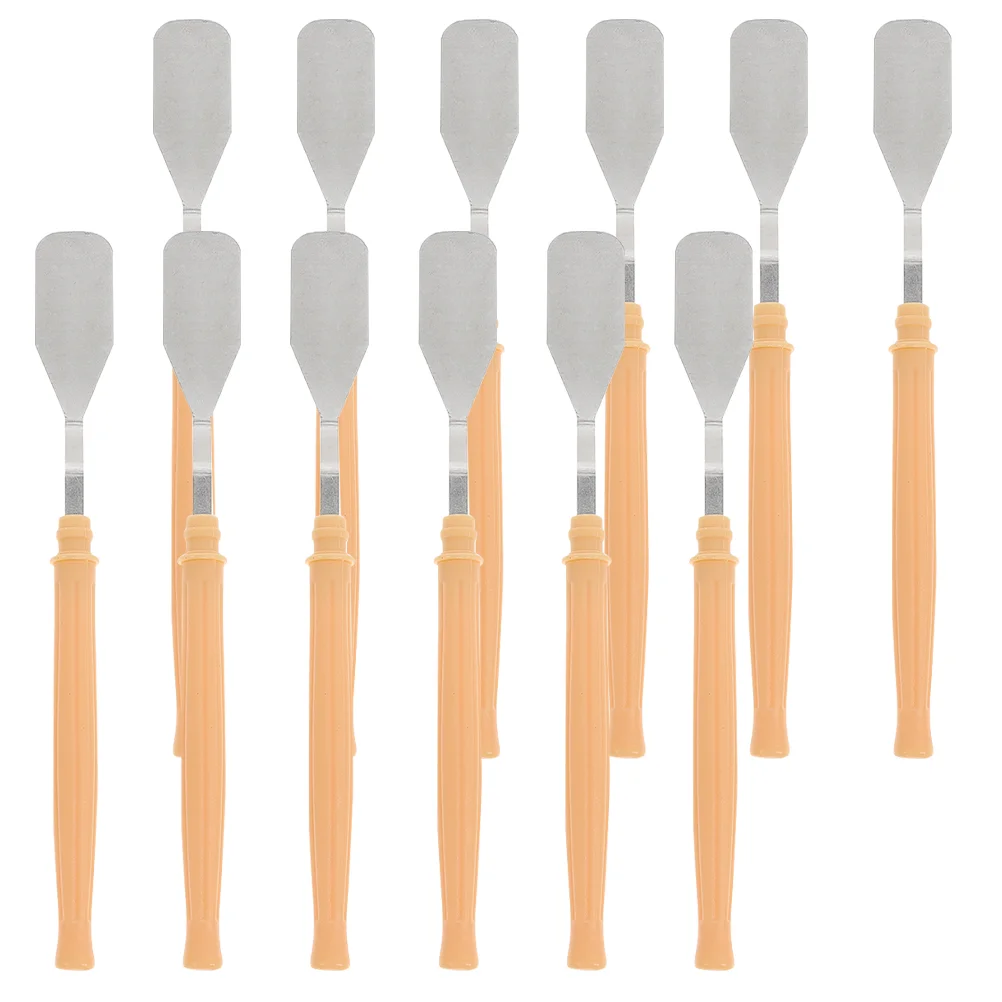 

12 Pcs Palette Knife Painting Tools Color Stirring Spatulas Supplies Drawing Mix Scrapers Plastic Metal