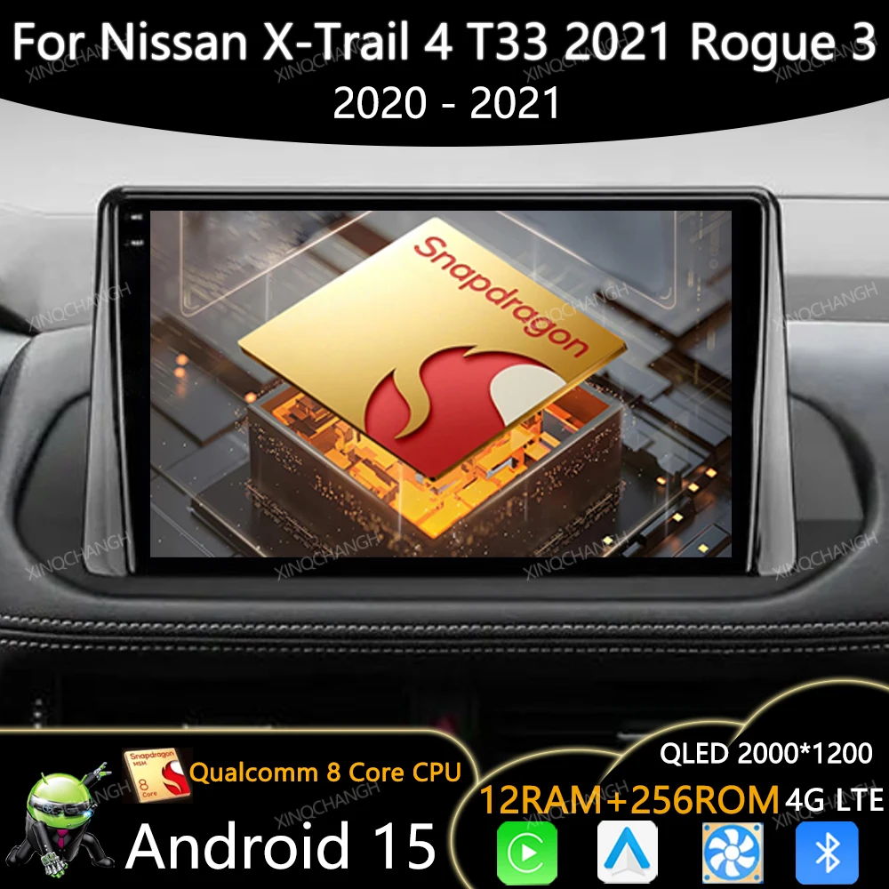 Android 15 Car Radio For Nissan X-Trail Xtrail X - Trail 4 T33 2021 Rogue 3 III 2020 - 2021 Multimedia Video Player 2DIN 4G WIFI