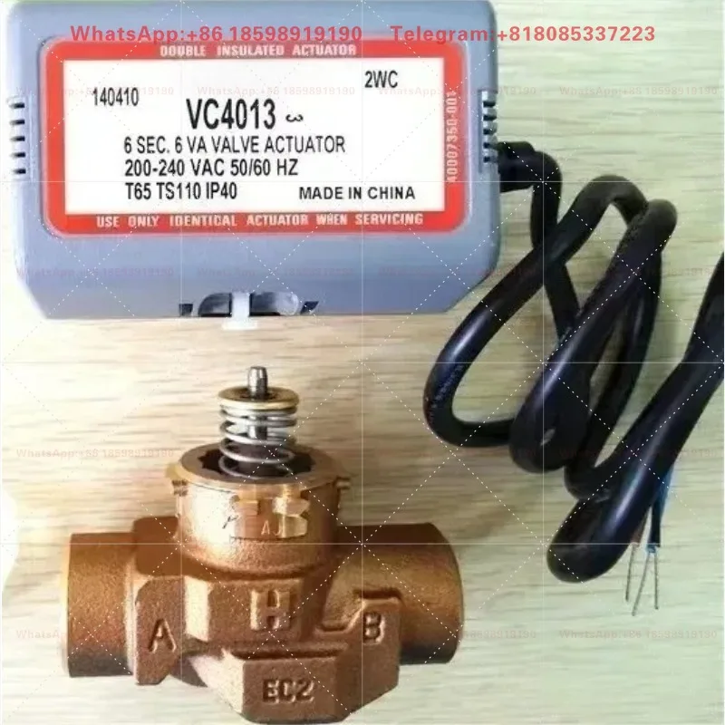 Válvula Eléctrica para Fan Coil VC4013, Válvula Motorizada de 2 Vías para Aire Acondicionado Central, Regulador de Flujo de Agua HVAC de 4 Controles