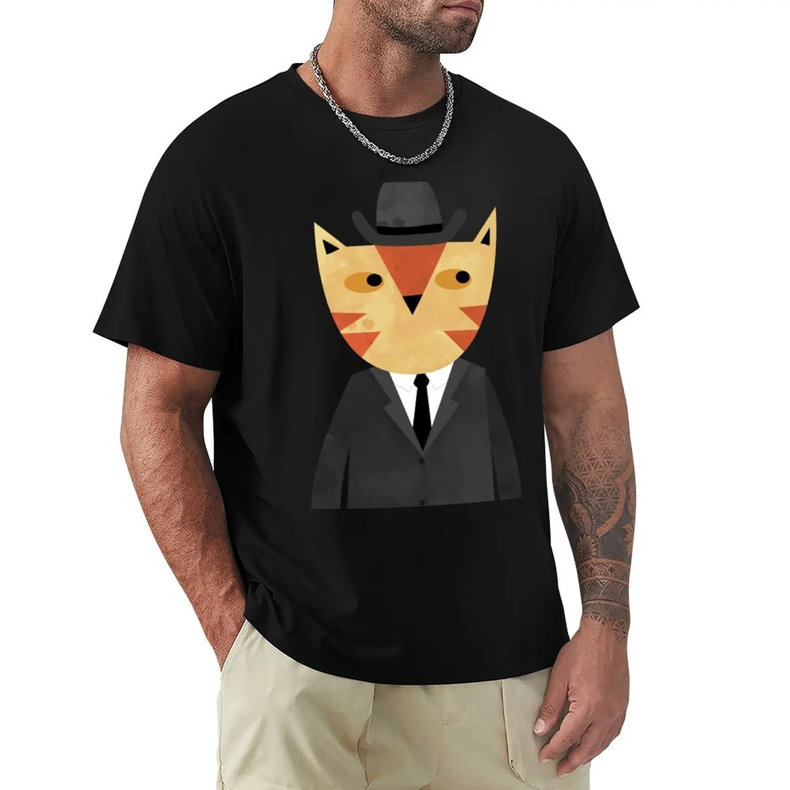 Ginger Cat in a Bowler Hat T-Shirt man t shirt designer T-Shirt