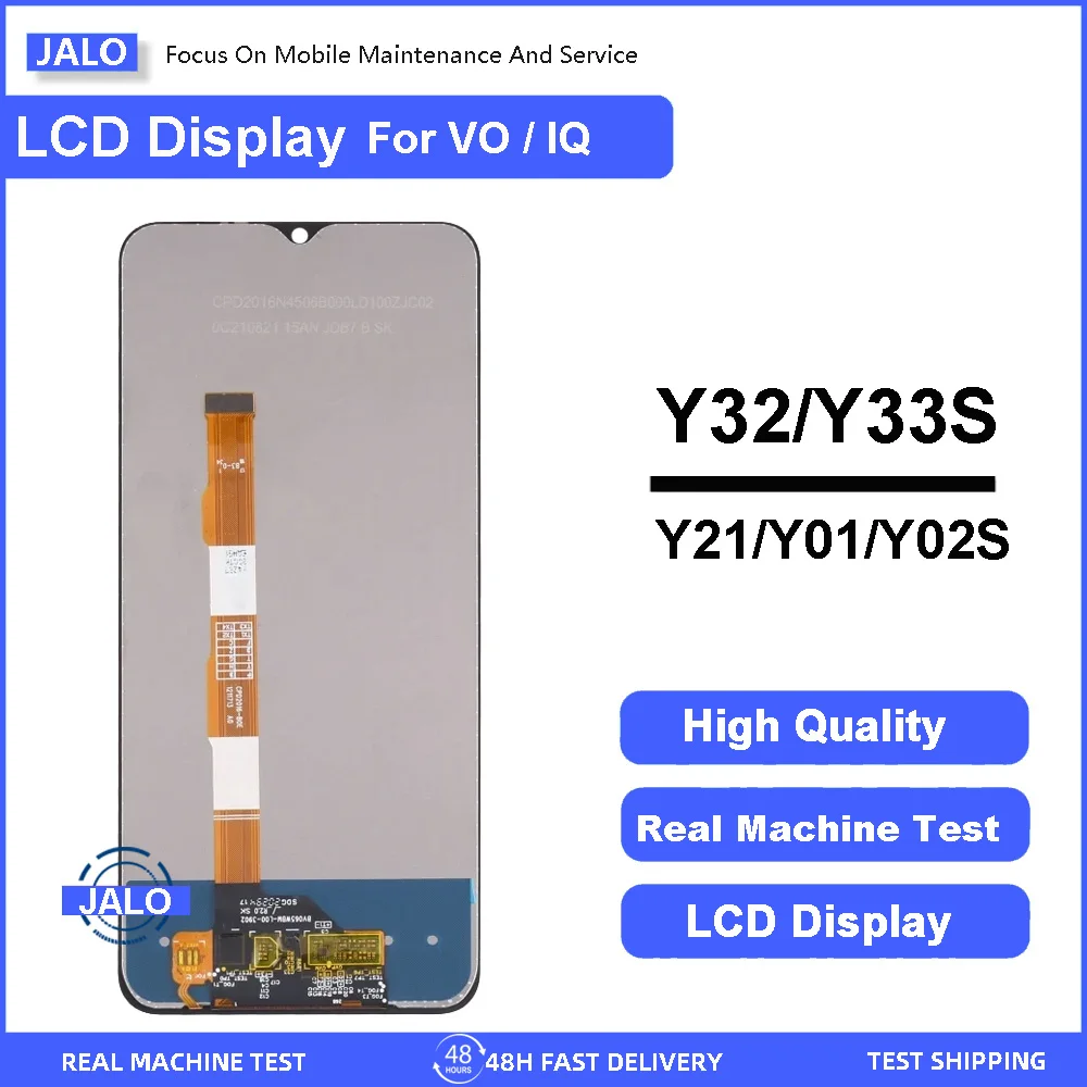 JALO Mobile Phone LCD Screen for VIVO Y32 Y33S Y33E Y52T Y21 Y01 Y02S V2158A V2109 V2111 Display Touch LCD Panel Replacement