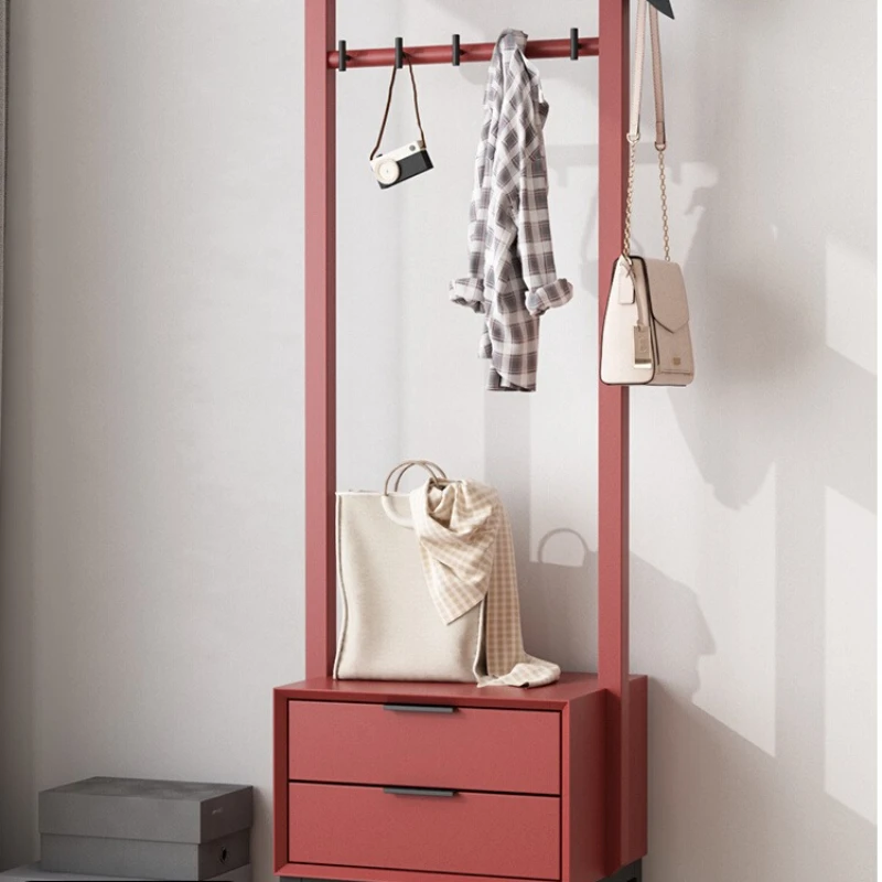Minimalist integrated coat rack Floor-to-ceiling solid wood bedroom hanger ins living room multi-functional storage shoe