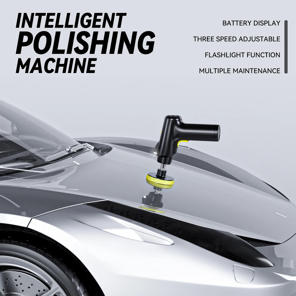 Professional Rotary Polishing Kit Car Polisher Polishing & Handheld Flashlight Surface Cleaning
