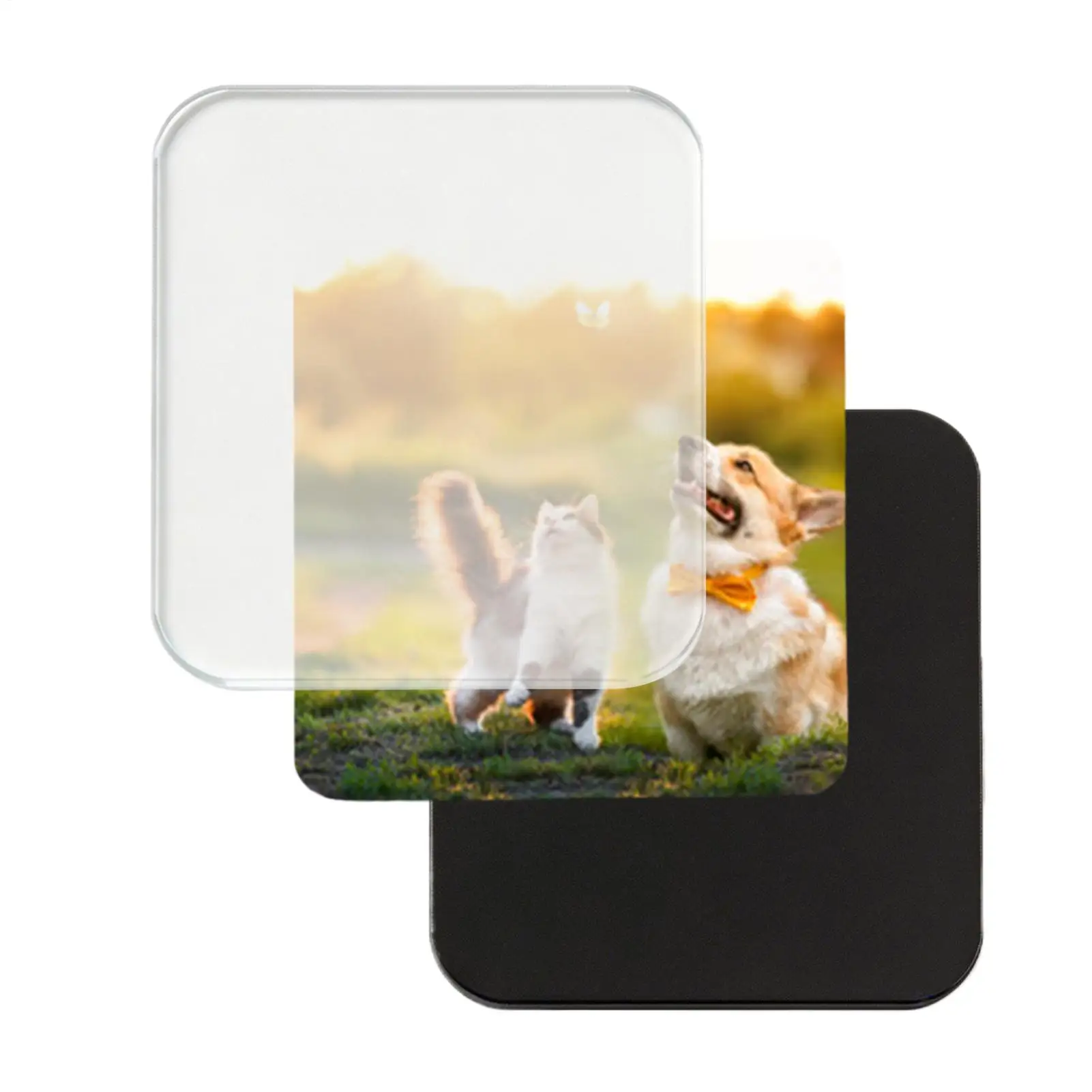 Refrigerator Magnets Acrylic Self-Adhesive Photo Frames Magnetic Magnets Refrigerator For Holiday Kitchen Lockers Cabinet