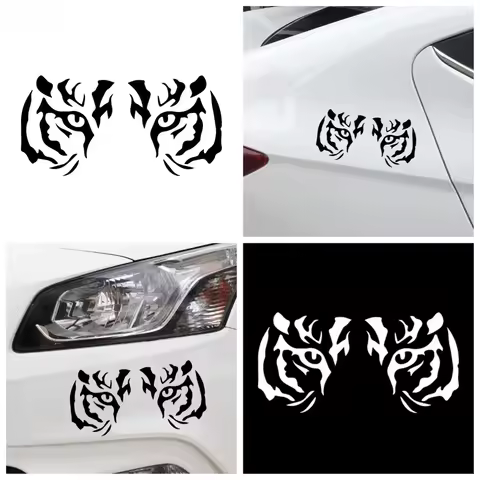 Car Sticker Funny Cool Tiger Eyes Window Decor Pvc Decal