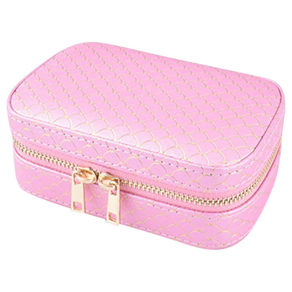 Portable Travel Jewelry Box Small Zipper Design Jewelry Organizer Case for Rings Earrings Necklaces Storage Organizer Box