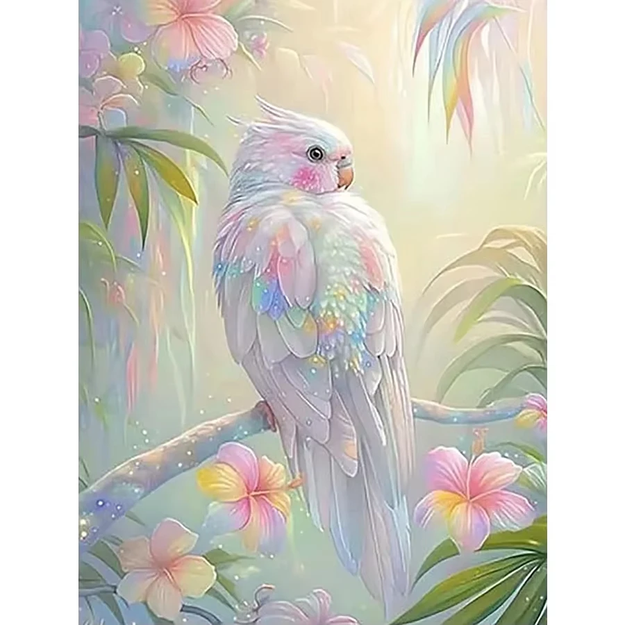 5D DIY Diamond Painting Kit Colorful Cockatoos Bird Art Full Drill Rhinestone Mosaic Wall Decor Craft Kit Home Gift