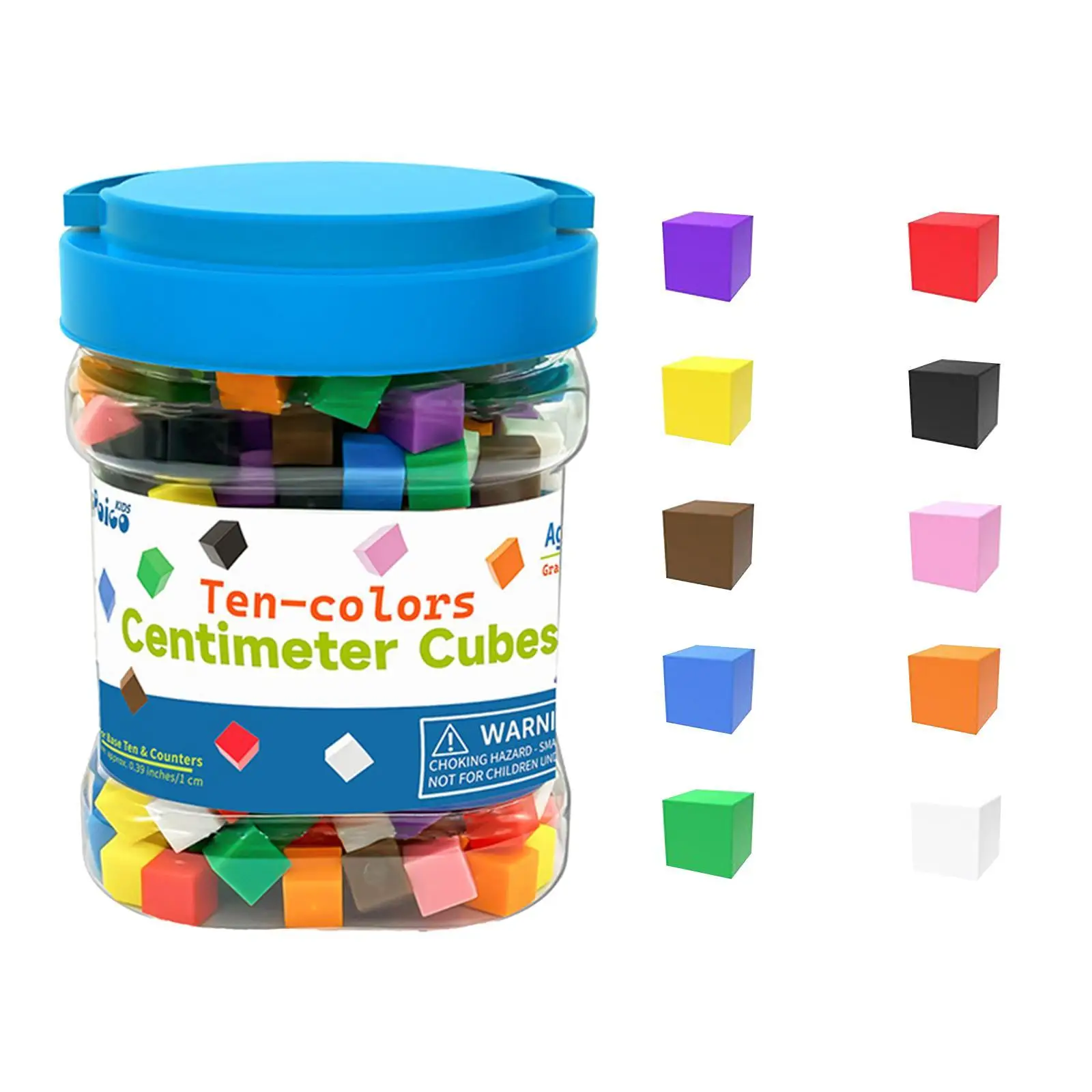 Centimeter Cubes for Kids Math 1cm Kindergarten Counting Color Sorting Toy Set with 300 Pieces