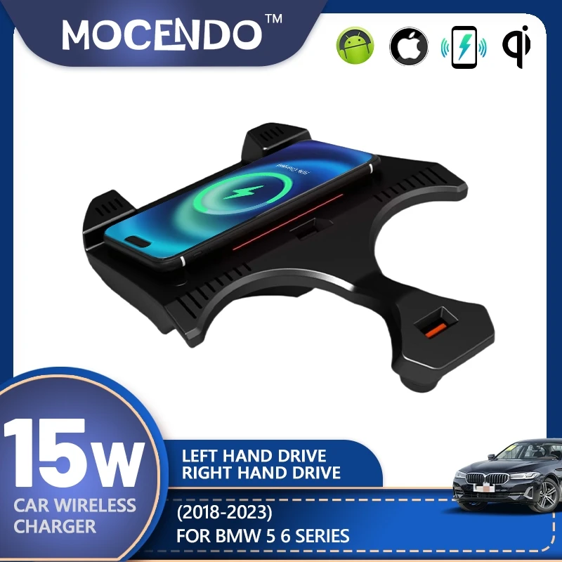 Auto-Wireless-Ladegerät, Telefon-Ladegerät, Ladehalter für BMW 5 6er G30 G32 G38 2018–2023, Zubehör-Werkzeuge