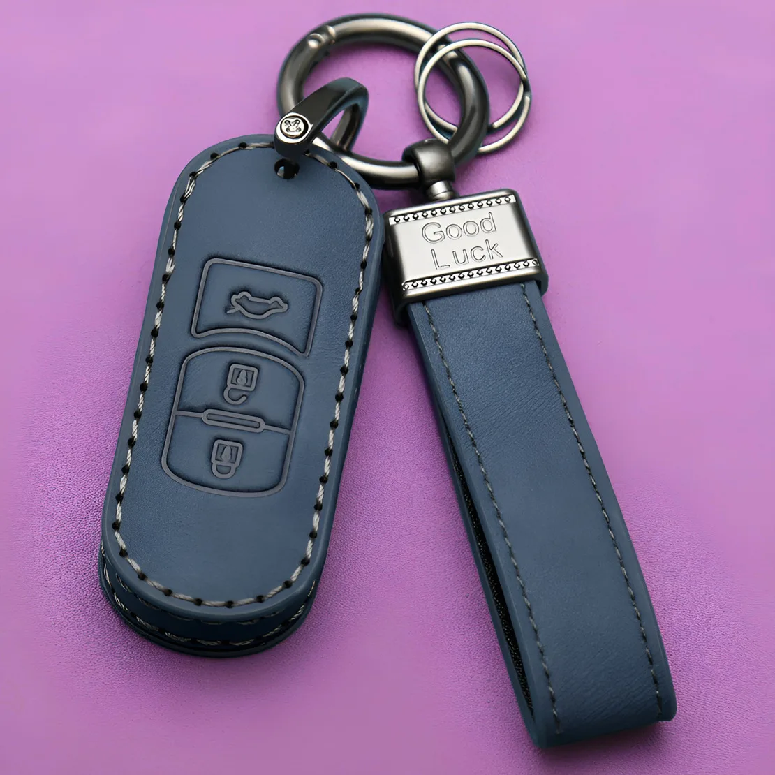 

Car Blue 3 Button Key Fob Cover Case Holder Bag with Keychain Fit For Mazda 2 3 5 6 8 Axela Atenza CX3 CX4 CX-5 CX5 CX-7 CX-9