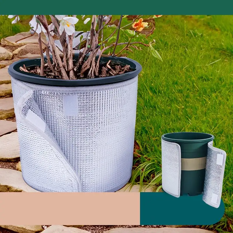 5pcs Plant Insulation Cover Aluminum Film Thickened Flowerpot Cold-Proof Cover Outdoor Anti Freeze Insulated Pot Cover Winter