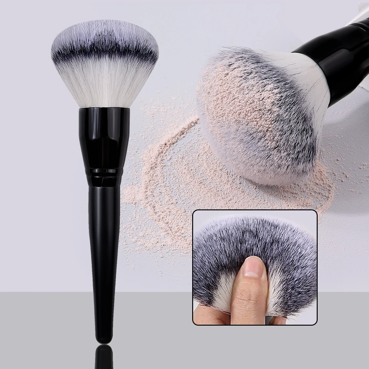 1 pz Strumenti per il trucco professionale più venduti Pennello per cipria Pennello per cipria super morbido e soffice Pennello per cipria sciolto Pennello per fard