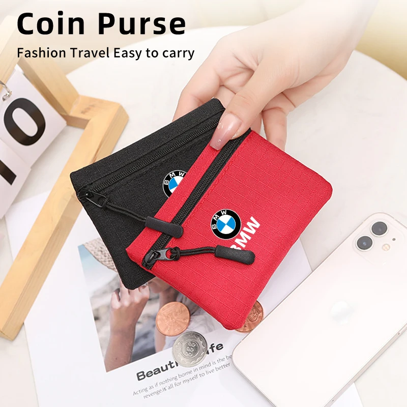 Zipper Purse Car Logo Key Case Coin Storage Bag Mini Wallet For BMW E46 E90 E60 F10 E39 F30 F10 E36 E87 E90 E70 E91 E30 G30 G20