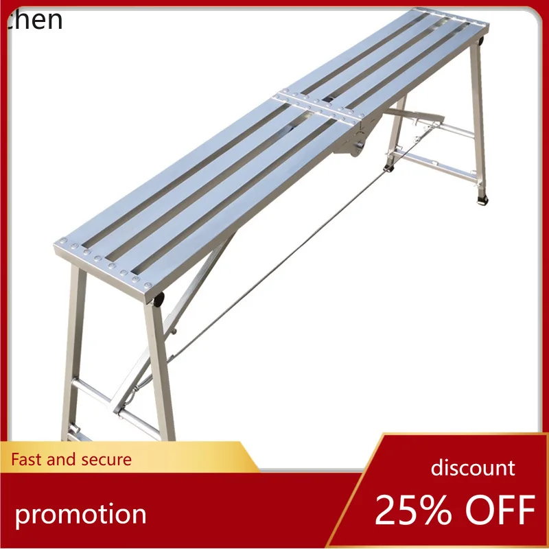 ZML Adjustable Thickened Extra Thick Ladder Renovation Scaffolding Folding Stool