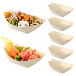 100 Pcs Dessert Trays Cheese Paper Disposable Charcuterie Serving Utensils Sushi Plate Food Boats Bamboo Board Containers