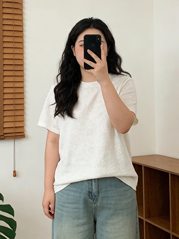 

Женская футболка больших размеров с коротким рукавом, летняя, 2026, новый стиль, утягивающая, с вырезами, для защиты от солнца, повседневный стиль, круглый вырез горловины