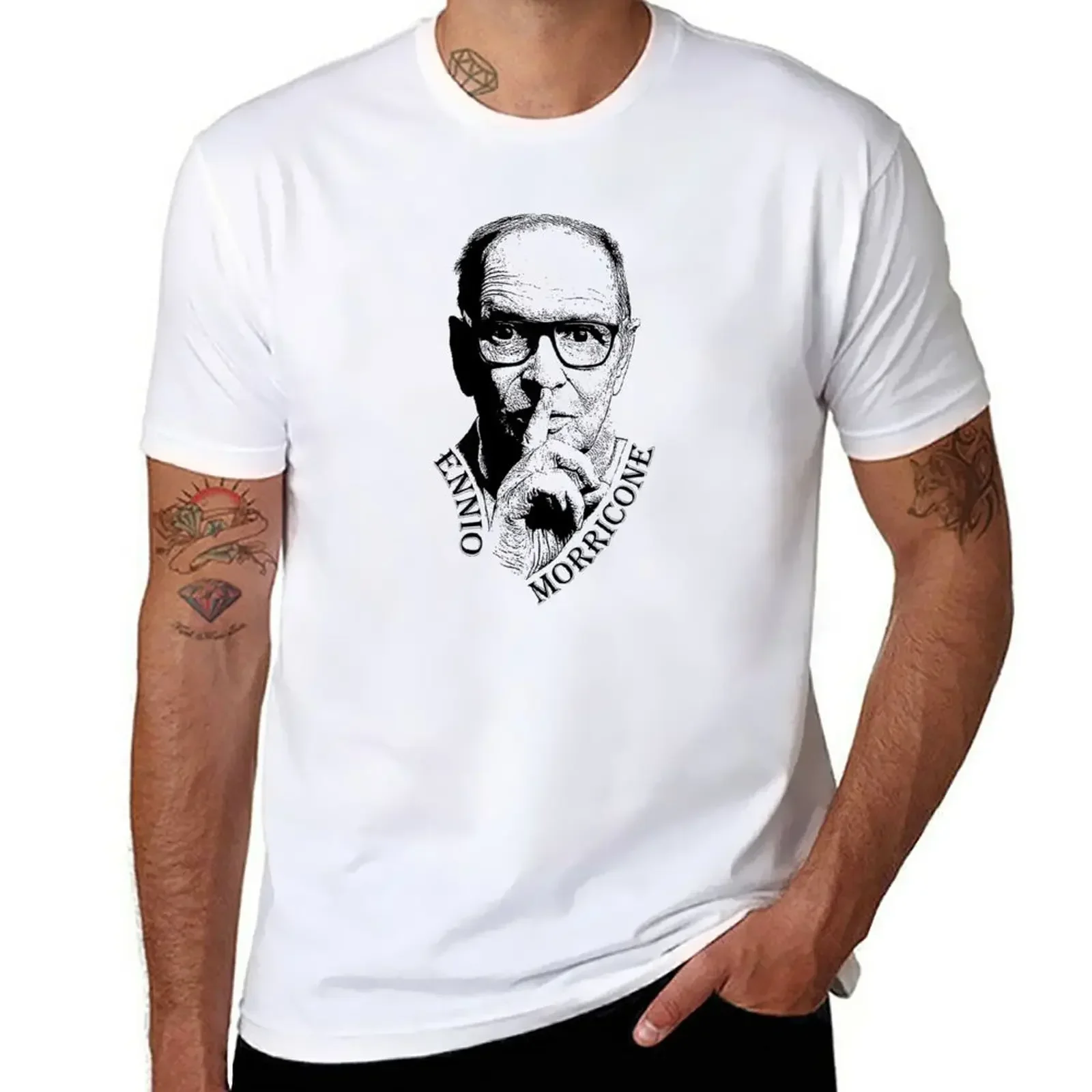 Ennio Morricone - movie music composer T-Shirt plain quick drying big and tall t shirts for men