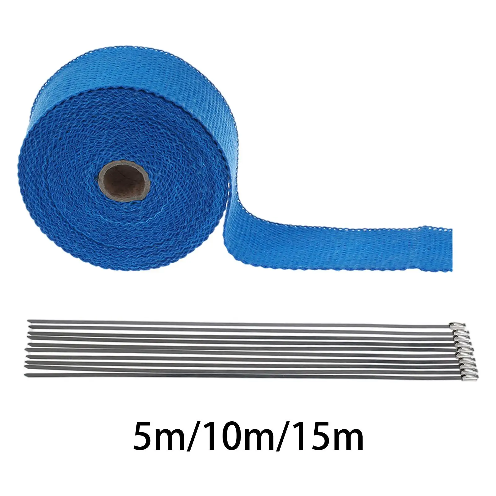 Exhaust Header Wrap Kit Universal with 10Pcs 11.8 inch Locking Ties for Car