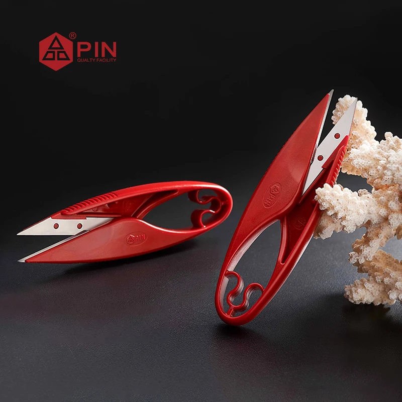 Professional PIN Red Stainless Steel Sewing Scissors 11cm Sharp Dual-Blade Thread Cutter with Replaceable Blades Tailor Scissors