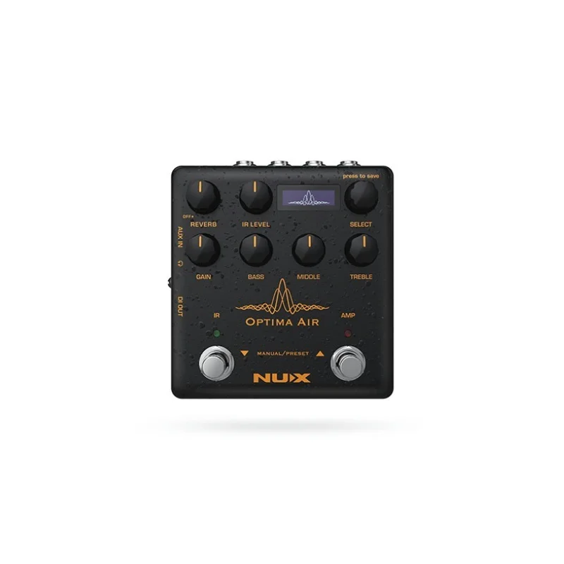 Nux optima air NAI-5 pedal de efeito duplo interruptor simulador de guitarra acústica com pré-amplificador para jogadores de guitarra acústica e elétrica